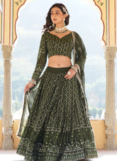 Unthinkable Lehenga choli in Green Colour